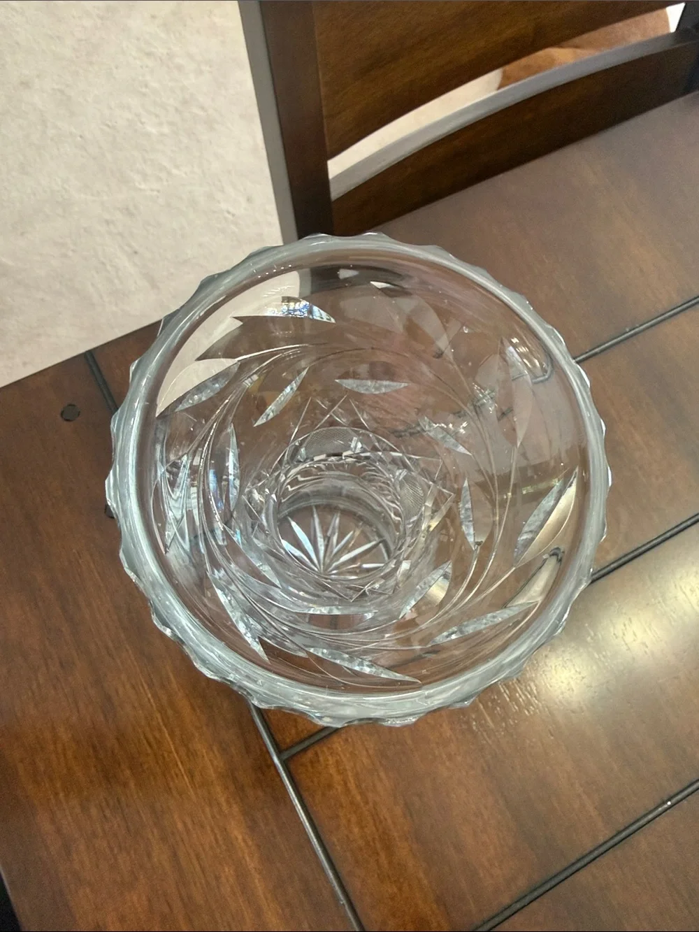 Cut Crystal Decorative Vase - Clear